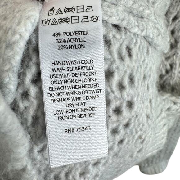 Joie Gray Open Knit Collared Soft Stretchy Button Up Cardigan Sweater Size S - Picture 5 of 5